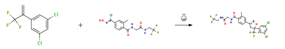 Route of Synthesis (ROS) of 4-[(5R)-5-(3,5-dichlorophenyl)-5-(trifluoromethyl)-4H-1,2-oxazol-3-yl]-2-methyl-N-[2-oxo-2-(2,2,2-trifluoroethylamino)ethyl]benzamide CAS 864731-61-3