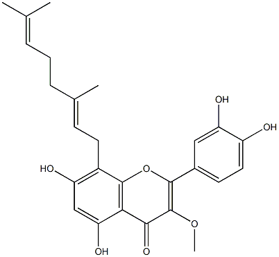 5,7,3',4'-Tetrahydroxy-3-Methoxy-8-geranylflavone CAS#: 1605304-56-0