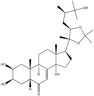 (2beta,3beta,5beta,22R,24R)-2,3,14,25-Tetrahydroxy-20,22-[(1-methylethylidene)bis(oxy)]-ergost-7-en-6-one CAS#: 245323-24-4