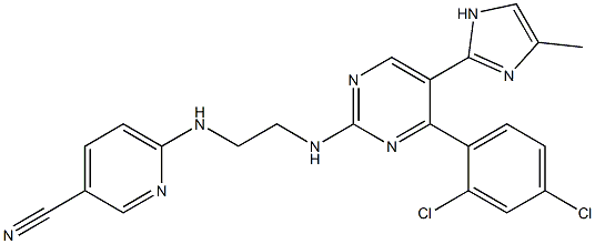 6-[2-[4-(2,4-Dichlorophenyl)-5-(4-methyl-1H-imidazol-2-yl)pyrimidin-2-ylamino]ethylamino]pyridine-3-carbonitrile CAS#: 252917-06-9
