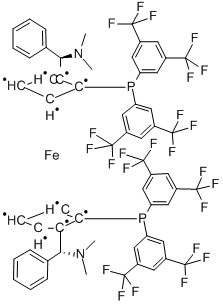 (ALPHAR,ALPHAR)-1,1'-BIS[ALPHA-(DIMETHYLAMINO)BENZYL]-(S,S)-,2'-BIS[BIS[3,5-BIS(TRIFLUOROMETHYL)PHENYL]PHOSPHINO]FERROCENE CAS#: 494227-36-0