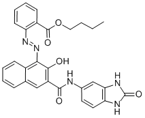 Butyl 2-[[3-[[(2,3-dihydro-2-oxo-1H-benzimidazol-5-yl)amino]carbonyl]-2-hydroxy-1-naphthyl]azo]benzoate CAS#: 31778-10-6