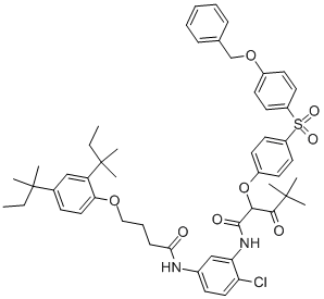 N-(5-((4-(2,4-Bis(1,1-dimethylpropyl)phenoxy)-1-oxobutyl)amino)-2-chlorophenyl)-4,4-dimethyl-3-oxo-2-(4-((4-(phenylmethoxy)phenyl)sulphonyl)phenoxy)valeramide CAS#: 30744-85-5