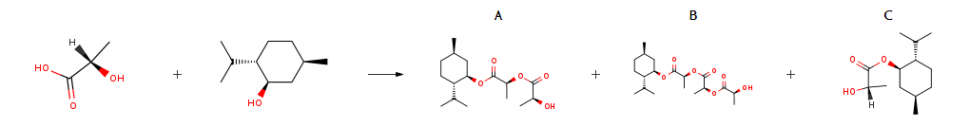 Ruta de síntesis (ROS) de lactato de L-mentilo CAS 61597-98-6