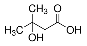 Struktura kwasu 3-hydroksy-3-metylobutanowego CAS 625-08-1