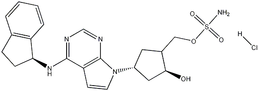 Sulfamic acid [(1S,2S,4R)-4-[4-[[(1S)-2,3-dihydro-1H-inden-1-yl]amino]-7H-pyrrolo[2,3-d]pyrimidin-7-yl]-2-hydroxycyclopentyl]methyl ester hydrochloride CAS#: 1160295-21-5
