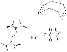 (-)-1,2-BIS((2S,5S)-2,5-DIMETHYLPHOSPHOLANO)ETHANE(CYCLOOCTADIENE)RHODIUM(I)TRIFLUOROMETHANESULFONATE,98+%(S,S)-ME-BPE-RH CAS#: 213343-69-2
