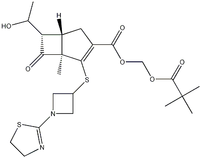 (1R,5S,6S)-6-[1(R)-Hydroxyethyl]-1-methyl-2-[1-(2-thiazolin-2-yl)azetidin-3-ylsulfanyl]-1-carba-2-penem-3-carboxylic acid pivaloyloxymethyl ester CAS#: 161715-24-8