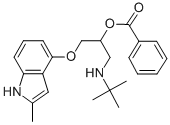 2-PROPANOL, 1 - [1,1-DIMETHYLETHYL]] - 3 - [2-METHYL-1H-INDOL-4-YL] OXY] -, בנזואט (אסטר) CAS #: 62658-63-3