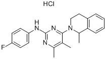 2-PYRIMIDINAMINE, 4-(3,4-DIHYDRO-1-METHYL-2(1H)-ISOQUINOLINYL)-N-(4-FLUOROPHENYL)-5,6-DIMETHYL-, MONOHYDROCHLORIDE CAS#: 178307-42-1