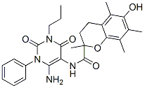 2H-1-Benzopyran-2-carboxamide, N-(6-amino-1,2,3,4-tetrahydro-2,4-dioxo-1-phenyl-3-propyl-5-pyrimidinyl)-3,4-dihydro-6-hydroxy-2,5,7,8-tetramethyl- CAS#: 204980-88-1