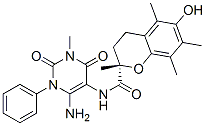 2H-1-Benzopyran-2-carboxamide, N-(6-amino-1,2,3,4-tetrahydro-3-methyl-2,4-dioxo-1-phenyl-5-pyrimidinyl)-3,4-dihydro-6-hydroxy-2,5,7,8-tetramethyl-, (2S)- CAS#: 204980-81-4