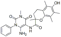 2H-1-Benzopyran-2-carboxamide, N-(6-amino-1,2,3,4-tetrahydro-3-methyl-2,4-dioxo-1-phenyl-5-pyrimidinyl)-3,4-dihydro-6-hydroxy-2,5,7,8-tetramethyl- CAS#: 204980-79-0
