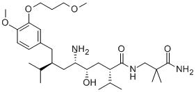 (2S,4S,5S,7S)-7-(3-(3-Methoxypropoxy)-4-methoxybenzyl)-5-amino-N-(2-carbamoyl-2-methylpropyl)-4-hydroxy-2-isopropyl-8-methylnonanamide hydrochloride CAS#: 173334-57-1