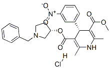 3,5-Pyridinedicarboxylic acid, 1,4-dihydro-2,6-dimethyl-4-(3-nitrophenyl)-, methyl 1-(phenylmethyl)-3-pyrrolidinyl ester, monohydrochloride, (R*,R*)-(+-)- CAS#: 101930-04-5