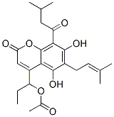 4-(1-Acetoxypropyl)-5,7-dihydroxy-6-(3-methyl-2-butenyl)-8-(3-methylbutyryl)-2H-1-benzopyran-2-one CAS#: 26477-64-5