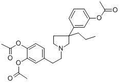 4-(2-(3-(m-Hydroxyphenyl)-3-propyl-1-pyrrolidinyl)ethyl)pyrocatechol t riacetate CAS#: 28142-59-8