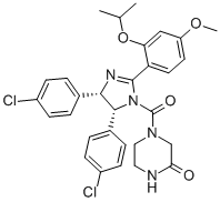 4-[[(4S,5R)-4,5-bis(4-chlorophenyl)-4,5-dihydro-2-[4-methoxy-2-(1-methylethoxy)phenyl]-1H-imidazol-1-yl]carbonyl]-2-Piperazinone CAS#: 675576-98-4