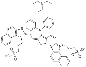 4,5,4',5'-DIBENZOTHIATRICARBOCYANINE HYDROXIDE, ANHYDRO-11-DIPHENYLAMINO-10,12-ETHYLENE-3,3'-BIS(3-SULFOPROPYL)-, SALT WITH TRIETHYLAMINE CAS#: 28645-14-9