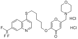 5-(5-(7-(Trifluoromethyl)quinolin-4-ylthio)pentyloxy)-2-(morpholinomethyl)-4H-pyran-4-one  dihydrochloride CAS#: 754240-09-0