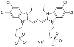 5,6-DICHLORO-2-(3-(5,6-DICHLORO-1-ETHYL-3-(3-SULFOPROPYL)-1,3-DIHYDRO-2H-BENZIMIDAZOL-2-YLIDENE)-1-PROPENYL)-1-ETHYL-3-(3-SULFOPROPYL)-1H-BENZIMIDAZOLIUM INNER SALT SODIUM SALT CAS#: 28272-54-0
