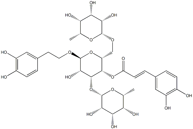 2-(3,4-Dihydroxyphenyl)ethyl 3-O,6-O-bis(α-L-rhamnopyranosyl)-4-O-[(E)-3-(3,4-dihydroxyphenyl)propenoyl]-β-D-glucopyranoside CAS#: 94079-81-9