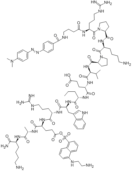 DABCYL-GAMMA-ABU-ARG-PRO-LYS-PRO-VAL-GLU-NVA-TRP-ARG-GLU(EDANS)-ALA-LYS-NH2 CAS#: 202273-56-1