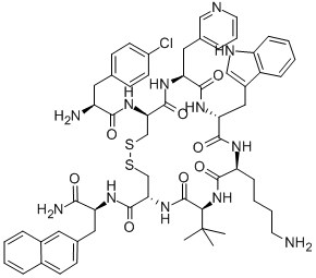 H-P-CHLORO-PHE-D-CYS-BETA-(3-PYRIDYL)-ALA-D-TRP-LYS-TBU-GLY-CYS-2-NAL-NH2 CAS#: 209006-18-8
