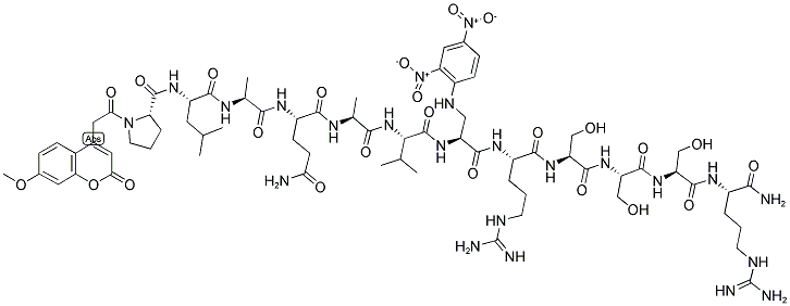 MCA-PRO-LEU-ALA-GLN-ALA-VAL-DAP(DNP)-ARG-SER-SER-SER-ARG-NH2 CAS#: 192723-42-5