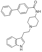 N-(1-(2-(1H-Indol-3-yl)ethyl)-4-piperidinyl)-(1,1'-biphenyl)-4-carboxamide CAS#: 26844-32-6