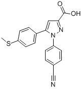 1-(4-CYANO-PHENYL)-5-(4-METHYLSULFANYL-PHENYL)-1H-PYRAZOLE-3-CARBOXYLIC ACID CAS#: 151507-00-5