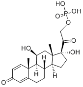 11beta,17,21-trihydroxypregna-1,4-diene-3,20-dione 21-(dihydrogen phosphate) CAS#: 302-25-0