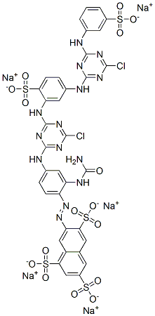 1,3,6-Naphthalenetrisulfonic acid, 7-[[2-[(aminocarbonyl)amino]-4-[[4-chloro-6-[[5-[[4-chloro-6-[(3-sulfophenyl)amino]-1,3,5-triazin-2-yl]amino]-2-sulfophenyl]amino]-1,3,5-triazin-2-yl]amino]phenyl]azo]-, pentasodium salt CAS#: 34759-29-0