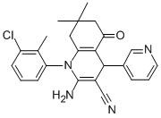 2-amino-1-(3-chloro-2-methylphenyl)-7,7-dimethyl-5-oxo-4-(3-pyridinyl)-1,4,5,6,7,8-hexahydro-3-quinolinecarbonitrile CAS#: 311324-62-6