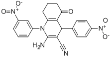 2-amino-1-{3-nitrophenyl}-4-{4-nitrophenyl}-5-oxo-1,4,5,6,7,8-hexahydro-3-quinolinecarbonitrile CAS#: 311332-76-0