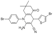 2-amino-1-(4-bromophenyl)-4-(4-bromo-2-thienyl)-7,7-dimethyl-5-oxo-1,4,5,6,7,8-hexahydro-3-quinolinecarbonitrile CAS#: 311316-59-3