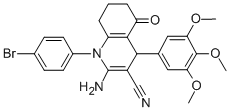 2-amino-1-(4-bromophenyl)-5-oxo-4-(3,4,5-trimethoxyphenyl)-1,4,5,6,7,8-hexahydro-3-quinolinecarbonitrile CAS#: 311764-52-0