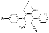 2-amino-1-(4-bromophenyl)-7,7-dimethyl-5-oxo-4-(3-pyridinyl)-1,4,5,6,7,8-hexahydro-3-quinolinecarbonitrile CAS#: 311332-85-1