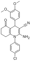 2-amino-1-(4-chlorophenyl)-4-(3,4-dimethoxyphenyl)-5-oxo-1,4,5,6,7,8-hexahydro-3-quinolinecarbonitrile CAS#: 311330-82-2
