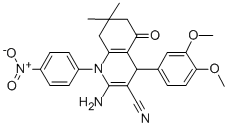 2-amino-4-(3,4-dimethoxyphenyl)-7,7-dimethyl-1-(4-nitrophenyl)-5-oxo-1,4,5,6,7,8-hexahydro-3-quinolinecarbonitrile CAS#: 311317-65-4