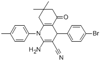 2-amino-4-(4-bromophenyl)-7,7-dimethyl-1-(4-methylphenyl)-5-oxo-1,4,5,6,7,8-hexahydro-3-quinolinecarbonitrile CAS#: 311323-36-1