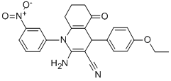 2-amino-4-(4-ethoxyphenyl)-1-{3-nitrophenyl}-5-oxo-1,4,5,6,7,8-hexahydro-3-quinolinecarbonitrile CAS#: 311328-88-8
