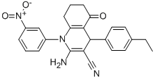 2-amino-4-(4-ethylphenyl)-1-{3-nitrophenyl}-5-oxo-1,4,5,6,7,8-hexahydro-3-quinolinecarbonitrile CAS#: 311328-90-2