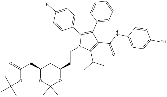 tert-butyl 2-((4R,6R)-6-(2-(2-(4-fluorophenyl)-4-(4-hydroxyphenylcarbamoyl)-5-isopropyl-3-phenyl-1H-pyrrol-1-yl)ethyl)-2,2-dimethyl-1,3-dioxan-4-yl)acetate CAS#: 265989-36-4