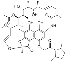 2,7-(Epoxypentadeca(1,11,13)trienimino)naphtho(2,1-b)furan-1,11(2H)-di one, 9-((2,5-dimethyl-1-pyrrolidinylcarbonyl)methoxy)-2,4,12,16,18,20, 22-heptamethyl-23-methoxy-5,6,17,19,21-pentahydroxy-, 21-acetate CAS#: 38123-17-0