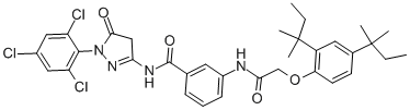 3-(2-(2,4-Di-tert-pentylphenoxy)acetamido)-N-(5-oxo-1-(2,4,6-trichlorophenyl)-2-pyrazolin-3-yl)benzamide CAS#: 31188-91-7