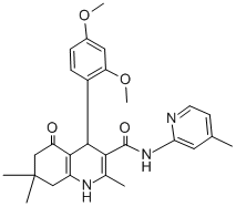 4-(2,4-dimethoxyphenyl)-2,7,7-trimethyl-N-(4-methyl-2-pyridinyl)-5-oxo-1,4,5,6,7,8-hexahydro-3-quinolinecarboxamide CAS#: 361195-31-5