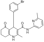 4-(3-bromophenyl)-2-methyl-N-(6-methyl-2-pyridinyl)-5-oxo-1,4,5,6,7,8-hexahydro-3-quinolinecarboxamide CAS#: 361194-20-9