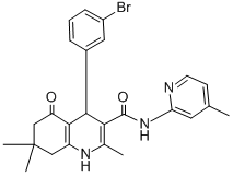 4-(3-bromophenyl)-2,7,7-trimethyl-N-(4-methyl-2-pyridinyl)-5-oxo-1,4,5,6,7,8-hexahydro-3-quinolinecarboxamide CAS#: 361194-28-7
