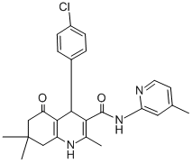 4-(4-chlorophenyl)-2,7,7-trimethyl-N-(4-methyl-2-pyridinyl)-5-oxo-1,4,5,6,7,8-hexahydro-3-quinolinecarboxamide CAS#: 361194-93-6